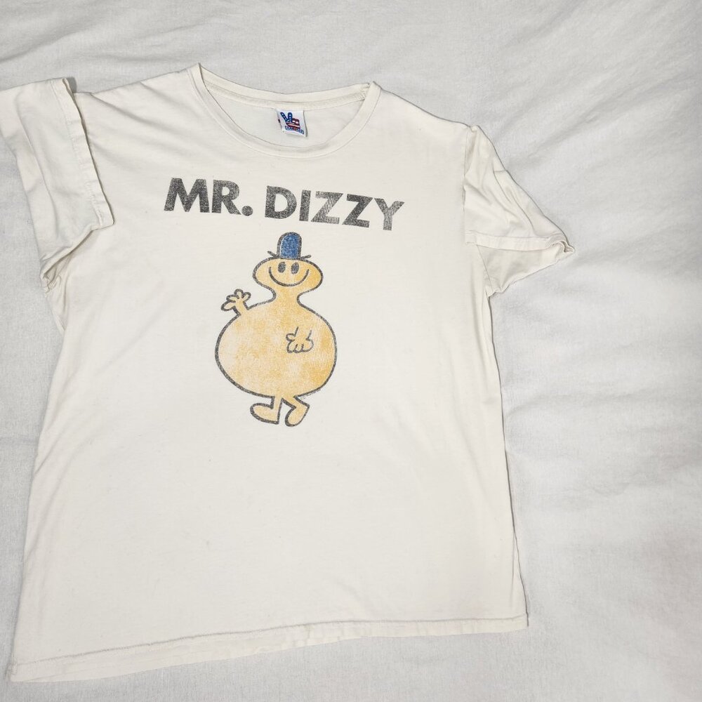 RARE Vintage MR. DIZZY 2007 Sun Faded White Cartoon T-Shirt Size X-Large U.S.A. - Picture 4 of 17